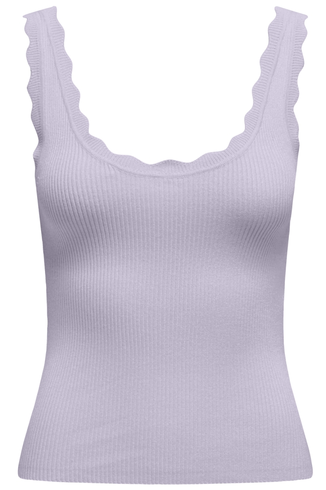 JDYNANNA S/L SCALLOP EDGE TOP KNT N 15290585 THISTLE